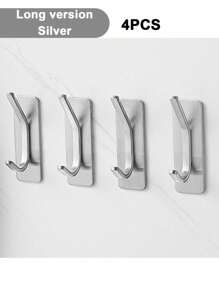 1/2/4PCS Strong Adhesive Wall Hooks,Self-Adhesive Hooks,Towels Hanger Hook,Coat Hanging Rack,Key Holder,Bathroom Kitchen Storage Hardware Accessories,Stainless Steel,Heavy Duty Towel Hooks,Clothes Rack Without Drilling,Powerful Waterproof Hooks,Shower Curtain Hooks,Wall Mounted,Rack For Towel,Hooks On The Wall,For Hanging Bathrobe Sponges In Bedroom,For Shower, Classroom, Garage, Apartment, College Dorm, Cabinets, Fridge, Organizer