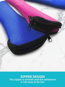 1pc Cutlery Zipper Bag, Cutlery Storage Bag, Leak-Proof Pouch, Portable Utensil Bag - Reusable Storage Bag - Suitable For Fork, Spoon And Knife - Multiple Colors Available - Suitable For Outdoor Camping, Travel, Picnic, School And Office, Home Organization And Storage