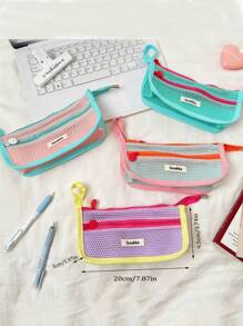 1 pezzo Borsa cosmetica portatile bicolore, borsa trucco alla moda e portatile, borsa trucco da viaggio per ragazze, borsa multifunzionale per rossetti, assorbenti igienici, monete, chiavi, mollette per capelli, scrunchie ecc., borsa per il lavaggio di grande capacità, borsa da viaggio organizer per cosmetici, regalo per la Festa della Mamma, regalo per il ritorno a scuola, regalo di Capodanno
