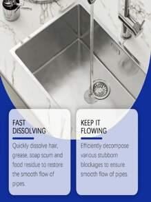 Drain Cleaner Powder - Dissolves And Unclogs Clogged Drains In Sinks, Toilets, And Kitchens. Powerful Grease And Hair Dissolving Formula For Quick And Easy Unclogging. Multi-Purpose Cleaner For Household Plumbing Issues.