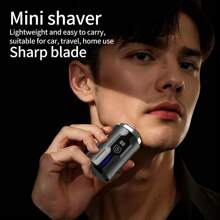 Barbeador elétrico masculino com tela de LED, barbeador masculino com lâmina, barbeador IPX7 para uso úmido e seco com 18 lâminas flexíveis, estação de carregamento USB-C para barba e rosto, carregador sem fio moderno, cinza, branco, prata