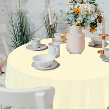1件/6件/10件一次性圆形塑料桌布，防水防污，餐桌装饰，213厘米 - 彩色 - 查看 18