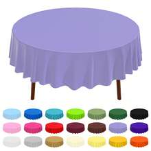 1件/6件/10件一次性圆形塑料桌布，防水防污，餐桌装饰，213厘米 - 彩色 - 查看 35