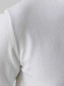 Pull col roulé ajusté régulier pour hommes, tricot polyvalent pour un port quotidien