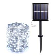 Guirlande lumineuse solaire LED étanche pour l'extérieur, décoration de Noël et Halloween, éclairage festif pour le jardin, fournitures de fête