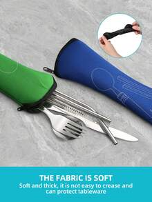 1pc Cutlery Zipper Bag, Cutlery Storage Bag, Leak-Proof Pouch, Portable Utensil Bag - Reusable Storage Bag - Suitable For Fork, Spoon And Knife - Multiple Colors Available - Suitable For Outdoor Camping, Travel, Picnic, School And Office, Home Organization And Storage