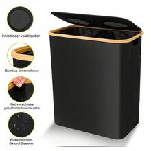 OrdoVault Bộ 3 thùng rác 36,98 gal, kèm 2 túi tái sử dụng, giỏ đựng đồ đa chức năng, dung tích lớn, có thể gập lại, giỏ đựng đồ hai lớp, thích hợp đựng chai lọ, thủy tinh, giấy, nhựa và kim loại, thùng rác hình chữ nhật hiện đại, giỏ đựng đồ giặt - Nhiều màu - Xem 3