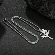 Fashion Charm Tree Of Life Pendant Stainless Steel Necklace Boys Girls Accessories Party Jewelry