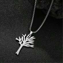 Fashion Charm Tree Of Life Pendant Stainless Steel Necklace Boys Girls Accessories Party Jewelry