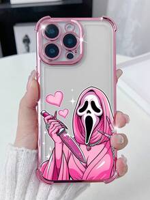 1个极简骷髅电镀气囊防摔/加厚透明TPU手机壳，兼容苹果17Air/17promax、16prmax/16pro/16/13promax/12promax/11、15PROMAX、14PROMAX/三星Galaxy/荣耀/Note13pro/S23 Ultra/S24 Ultra/S25/A56