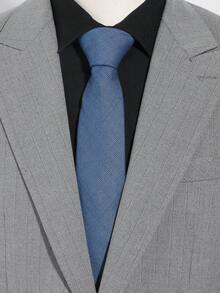 1 件男士时尚条纹格子图案领带，适合商务、通勤和正式活动 - A - 查看 8