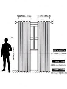 2 paneles de cortina de unicolor, oscurecimiento total, sencillo y fresco - Multicolor - Ver 2