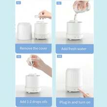 1 PC Desktop Essential Oil Perfume Ultrasonic Diffuser, Perfect For Table Placement, Suitable For Home, Business, Office And Store Use. It Supports Timing For 1 Hour, 3 Hours And 6 Hours. With Warm Light And Seven-Color Lighting That Can Be Fixed At Will, It Supports Waterless Power-Off Protection Function.