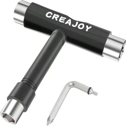 CREAJOY Multi-Functional Portable Roller Skate Tool, Skateboard T Tool