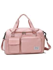 1pc Women Personalized Sports Gym Bag, Multi-Function Travel Duffel Bag With Shoe Compartment & Wet Dry Pocket, Fashionable Versatile Shoulder Bag, Large Capacity Multi-Pocket Storage Bag, Luggage Strap, Embroidered Custom Name/Initial,All-Purpose,Large Capacity,Versatile,Multifunction,Colorful,Cute,Adorable,Contracted,Funny,Kawaii,Y2K,Minimalist,Commuting,Business Casual,Basics,Custom,Personalized,Unique,Customized,Ideal Gifts For Him,Ideal Gifts For Her,Her,Family,Friends,Girlfriend,For Anniversaries,For Birthdays,For Holiday/ Vacation,For Outdoors/Outings/Travel/Hiking/Stadium/Sports/Climbing,For Business/Commute/Work/Office,New Year Glamour ,Travel Organizer - Multicolor - View 28
