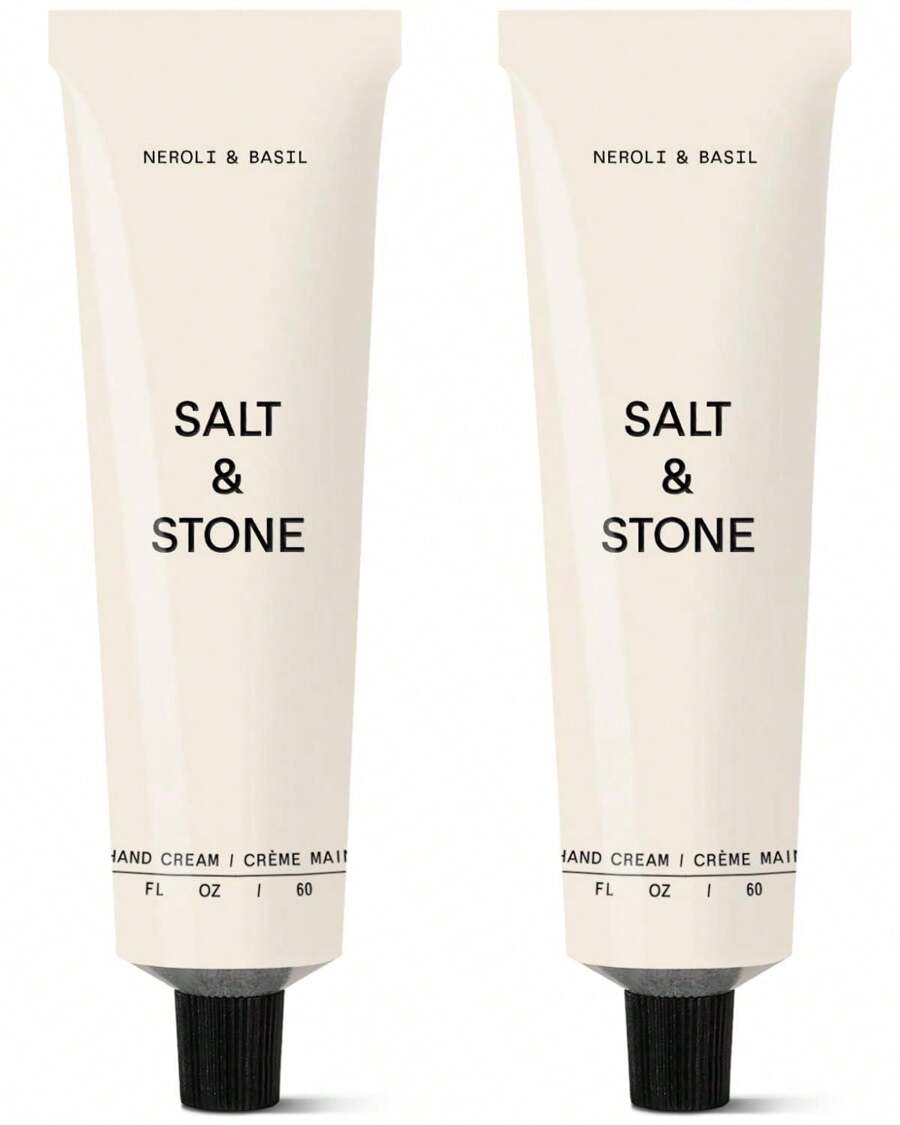Crema de manos para hombres y mujeres Salt & Stone | Santal y Vetiver | Hidrata, nutre y suaviza la piel | Restaura las manos secas y agrietadas | De rápida absorción | Libre de crueldad animal y vegano (2 onzas fluidas)