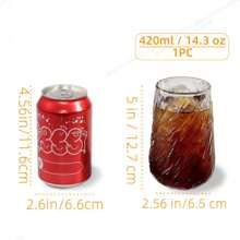 1 Clear Borosilicate Glass Cup, Windproof Diamond Pattern Water Glass, Heat Resistant Explosion Proof Cold Drink Cup, Milk Tea Cup, Transparent Cup Camping, Teacher Gift, Mug Coffee, Glass, Household Essentials, Christmas Gift, Christmas Decorations, Christmas Mug, Fun Gift, Coffee Cup, Autumn Cup, Christmas Decoration Home, Cute, Gift, Christmas Decorations