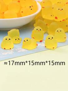5/10/20/50pcs Cartoon Cute Glow-In-The-Dark Chick Decorative Figurines For DIY, Crane Game, Desk, Car