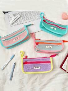 1 pezzo Borsa cosmetica portatile bicolore, borsa trucco alla moda e portatile, borsa trucco da viaggio per ragazze, borsa multifunzionale per rossetti, assorbenti igienici, monete, chiavi, mollette per capelli, scrunchie ecc., borsa per il lavaggio di grande capacità, borsa da viaggio organizer per cosmetici, regalo per la Festa della Mamma, regalo per il ritorno a scuola, regalo di Capodanno