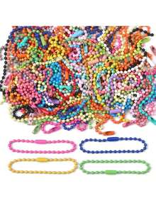 15/25/50/80/100 件可调节金属球链，4 英寸，带 2.4 毫米珠链连接器，钥匙扣标签链，适用于珠宝制作、DIY 工艺品、银/古银