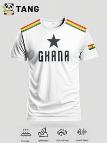 Customized Ghana Football Jersey For Men, Comfortable Round Neck Sports Top, Can Customize Name & Number, Suitable For Football Training, Casual Daily Wear, Gift,Stylish,Fashion,Hipster,Casual,Minimal Chic,Personalized,Customized,Custom,Unique,Guy Costumes,Capsule Wardrobe,Men Basic/Street Style,Ideal Gifts For Him,Boyfriend,Family,Friends,For Birthdays,For Vacation/Holiday,For School/Competition,For Sports/Climbing