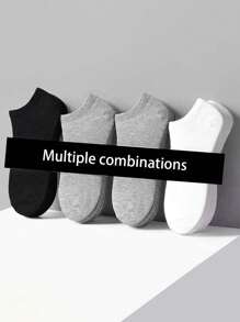 1/5/10 pares de calcetines delgados para los tobillos de hombre, calcetines cortos lisos y cómodos de unicolor, adecuados para primavera y verano