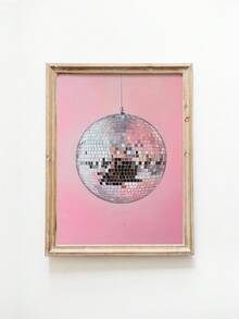 1幅装裱帆布墙画、海报、墙面装饰画 - 复古迪斯科球帆布艺术印刷品，适合现代简约风格的客厅、卧室、家庭办公室、宿舍装饰 | 时尚学院风墙画 - 彩色 - 查看 7