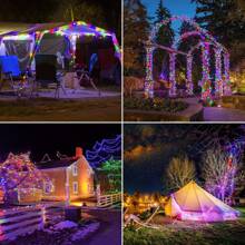 Guirlande lumineuse solaire LED étanche pour l'extérieur, décoration de Noël et Halloween, éclairage festif pour le jardin, fournitures de fête