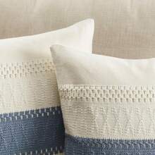 1 buah Sarung Bantal Dekoratif Lembut Warna Hijau Gaya Bohemian Farmhouse, Sarung Bantal Sofa untuk Sofa, Tempat Tidur, Ruang Tamu, Dekorasi Rumah - Biru - View 5