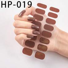 16 pièces de bandes d'ongles en gel nude, autocollantes semi-durcies couvrant tout l'ongle, nécessitent un durcissement à la lampe, tiennent 14 jours, effet paillettes, fournitures de nail art pour dames, faciles à utiliser, accessoires pour ongles