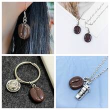 10pcs/20pcs Artificial Coffee Bean Shaped Beads Suitable For DIY Jewelry Making Pendants, Earrings, Necklaces, Bracelets, Keychains, Bag Charms, Resin Crafts - Multicolor - View 2
