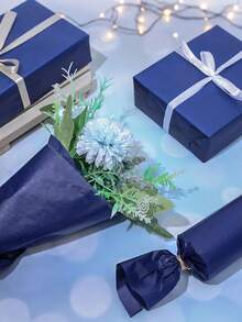 50 hojas de papel de seda azul de 20"X14" a granel, papel de seda para bolsas de regalo del Día de San Valentín, papel de regalo opaco de unicolor impermeable, papel de seda de color rosa para envolver regalos, decoraciones para fiestas de cumpleaños, despedidas de soltera, bodas y manualidades para días festivos - Azul oscuro - Ver 2