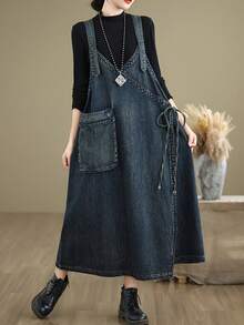 Plus Size Dresses - Blue - View 4