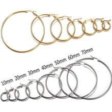 10 Stücke Gold/Silber Edelstahl offene Ohrringe Kreis 15 20 25 40mm Ohrringösen Basis für Ohrring Schmuckherstellung Komponenten zum Selbermachen