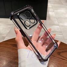 Applicable To Poco C65/C61/F3/F4/F5Pro/F6Pro/F7Pro/F7Ultra/M5S/M6Pro/X5/X6Pro/X3Pro/X4GT/X7Pro Series, Four-Corner Anti-Drop Transparent Phone Case - Black - View 10
