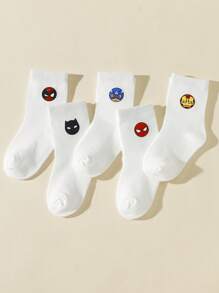 5 Paar Kinder Logo Design atmungsaktive Halbe Socken für Sportarten, Ganzjährig