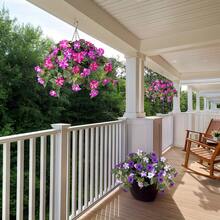 1pc Artificial Petunias Flowers Plants For Outdoor Decoration Spring Faux Morning Glory Silk Flower UV Resistant No Fade Floral For Home Garden Balcony Yard Porch Realistic Indoor Decor