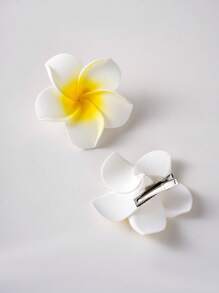 12 pièces/6 pièces/5 pièces/2 pièces Ensemble de pinces à cheveux en plumeria artificiel bohème, accessoires pour vacances d'été, convient aux femmes, adolescentes, étudiantes, filles, vacances à la plage, utilisation quotidienne, pince plate, barrette, pinces à cheveux, fournitures scolaires
