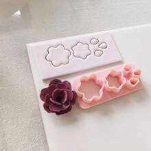 1pc/8pcs Polymer Clay Flower Petal Cutter - 8 Shapes Polymer Clay Petal Cutters For Making Polymer Clay Jewelry Earrings - Pink - View 19