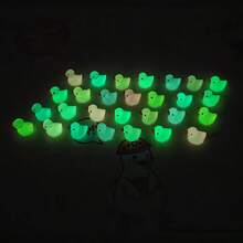 20pcs Glow-In-The-Dark Mini Resin Duck Glow-In-The-Dark Duck Dolls For Toy House Aquarium Decoration Potted Plants Landscape Miniature Fairy Garden Landscape Hide And Seek Mischievous Toys (Color Random)