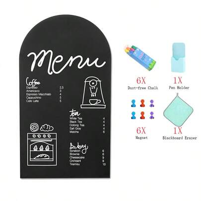 Arch Magnetic Wall Decal 35.4"X23.6"Or 47.2"X23.6"Inches Magnetic Chalk Board Sticker Magnet Chalkboard For Wall Peel And Stick Self Adhesive Blackboard Multifunctional For Playroom Home Office School Kitchen Announcement