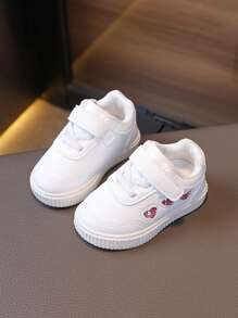 1 paire de chaussures de marche souples et confortables pour tout-petits, chaussures blanches simples pour enfants pour la vie quotidienne et les déplacements