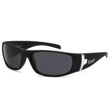 Gafas de sol auténticas de la marca LOCS con estilo envolvente y acabado cromado (Negro brillante / Negro mate) - Negro mate - Ver 1