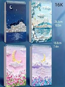 Libreta de bocetos con tapa dura artística, libro de bocetos para dibujo 16K, útiles escolares, de vuelta al colegio
