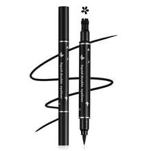 5PCs Liquid Winged Eyeliner Stamp Pen Set-Double-Headed Black Eye Liner Pencil-Long-Lasting Waterproof Stamp Eyeliner Set For Eye Makeup-Star, Heart, Flower, Butterfly, Triangle - 03 Flower - View 13