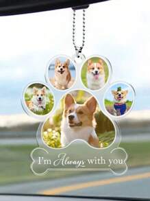 1pc Personalized Custom Dog Paw Shape Pet Acrylic Ornament, Personalized Puppy Acrylic Portrait Ornament, Gift For Pet Lovers, Pet Souvenir - Custom Puppy Or Portrait Acrylic Ornament