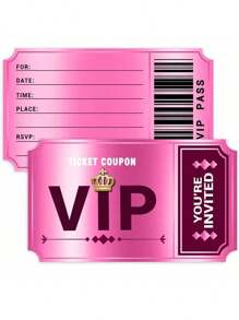 24pcs (12pcs Cards + 12pcs Envelopes) Double-Sided Designed Birthday Party Invitations With Envelopes, Movie VIP Party Invitations, Baby Shower Invitations, Gifts For Party, Wedding, Holiday (Gold And Rose Red)