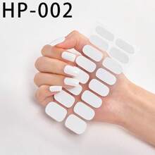 16 pièces de bandes d'ongles en gel nude, autocollantes semi-durcies couvrant tout l'ongle, nécessitent un durcissement à la lampe, tiennent 14 jours, effet paillettes, fournitures de nail art pour dames, faciles à utiliser, accessoires pour ongles