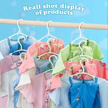 10/20pcs Infant/Toddler Plastic Hangers With Metal Clips, Clothes Storage Rack For Kids - Multicolor - View 4