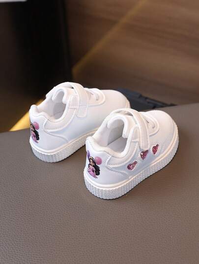 1 Pair Kids' Casual Daily Commute Fashion Simple Sneakers, Soft Bottom Comfortable Toddler Walking Shoes, Little White Shoes